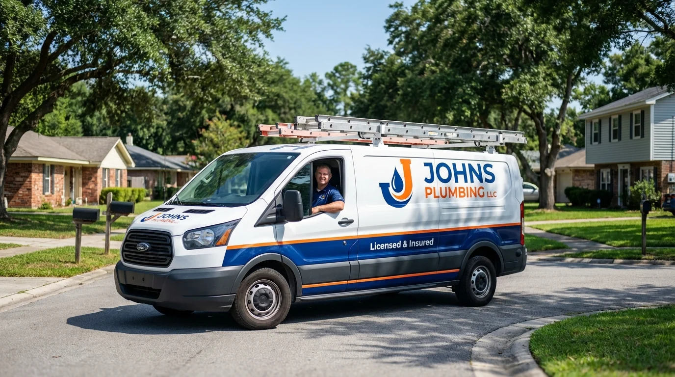 Johns Plumbing LLC service van in Bowling Green, FL